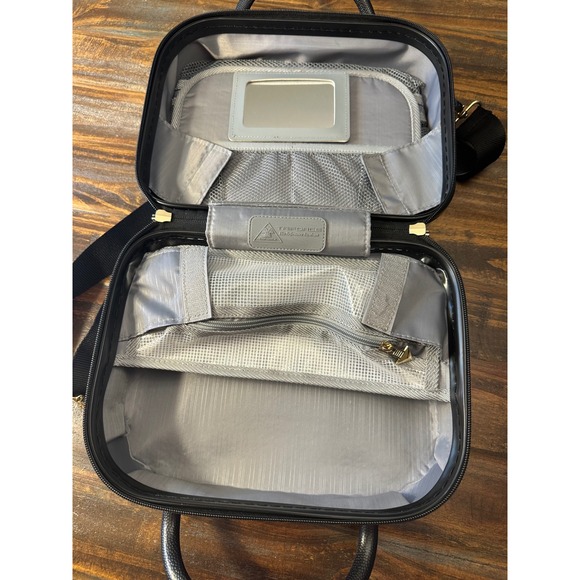 TRIFORCE‎ Marble Vanity Travel Case Cosmetic Bag Makeup Train Case w Strap - Picture 13 of 16